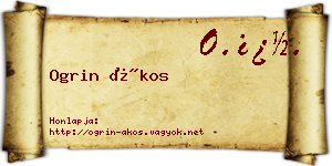 Ogrin Ákos névjegykártya